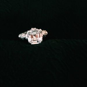 Judith Ripka Emerald Cut CZ/Sterling ring